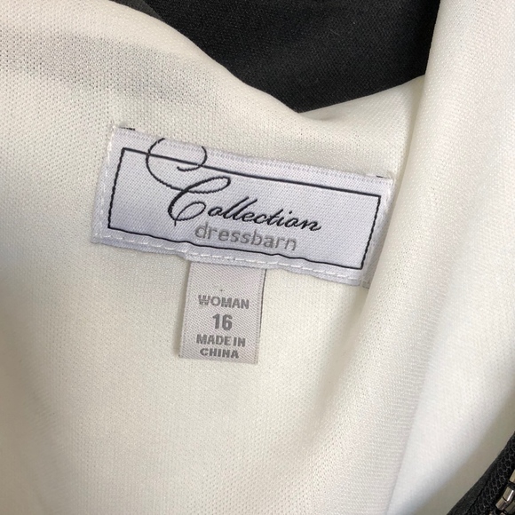 Black + White dress with embellished neckline - Picture 3 of 5